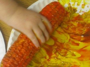 300x225 Painting With Indian Corn In Preschool Teach Preschool - Indian Corn Painting