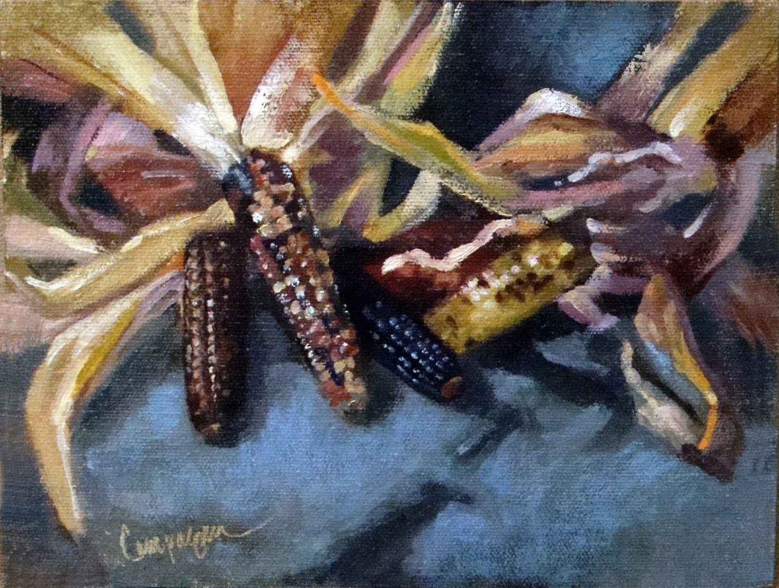 1600x1209 Studio Campagna Indian Corn Oil Painting - Indian Corn Painting