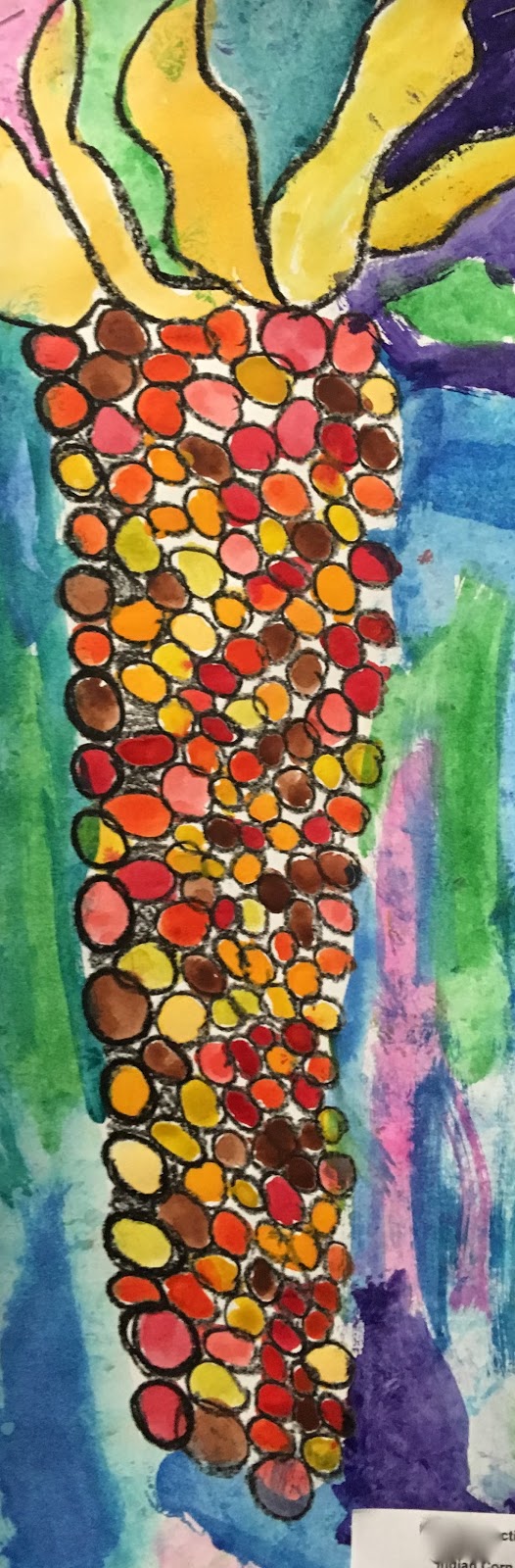526x1600 Art Room Blog 4th Grade Indian Corn In Warm Colors - Indian Corn Painting