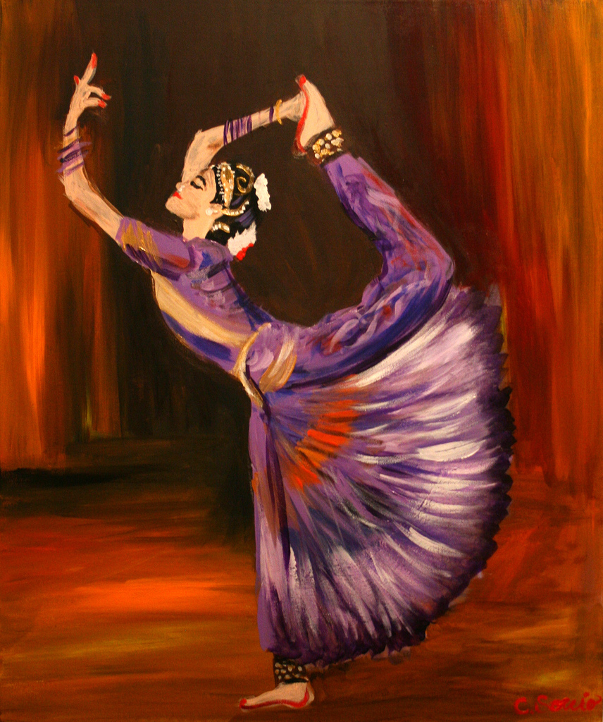 856x1024 Indian Dancer 20 X 24 Acrylic Painting. I Was Asked - Indian Dance Painting