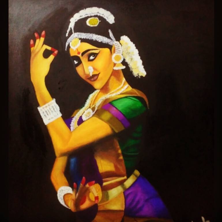 770x770 Saatchi Art The Indian Dancer Painting By Anita Pradhan - Indian Dance Painting