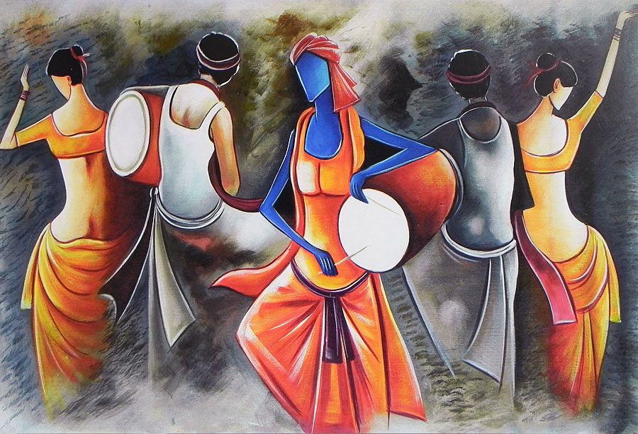900x613 Dance Of Ecstasy - Indian Dance Painting