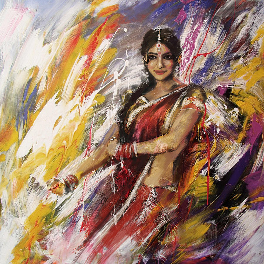 900x900 Indian Artists Oil Paintings Classical Dance Art 14 Paintingmaryam - Indian Dance Painting
