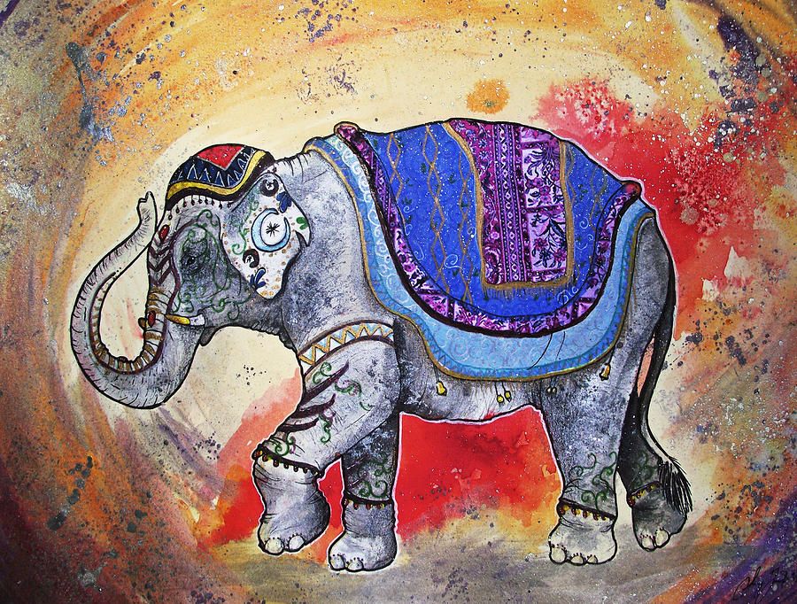 900x682 Painted Indian Elephants Painted Indian Elephant Profile Indian - Indian Elephant Painting