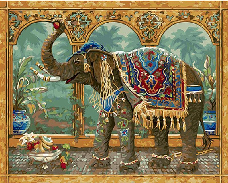800x641 Vintage Elephant Paint By Number Co. - Indian Elephant Painting