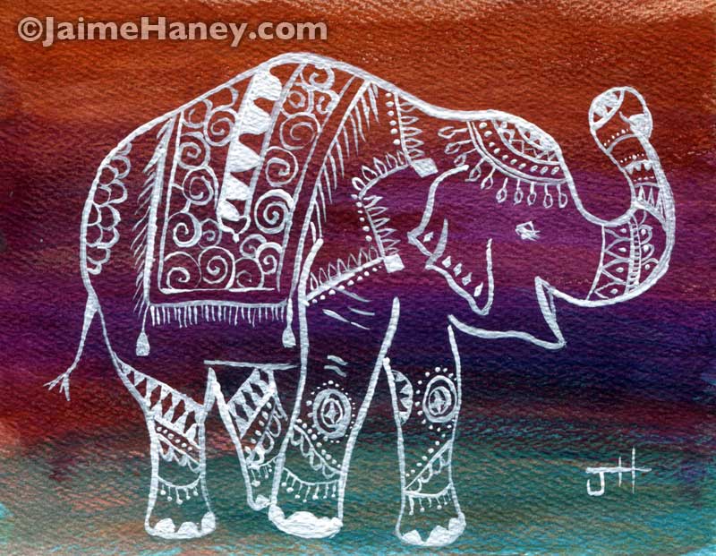 800x621 Winner For November's Painting Giveaway - Indian Elephant Painting