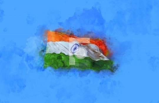 540x351 Creative India Flag Digital Painting - Indian Flag Painting