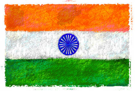 450x305 Stock Illustration - Indian Flag Painting