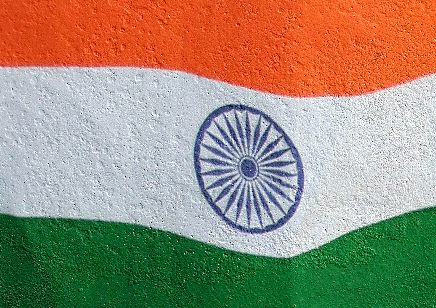 1500x1060 Indian Flag Painted On Wall The Yin And Yang Of Life Anywhere - Indian Flag Painting