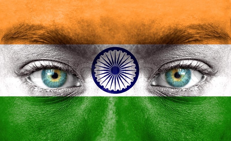 800x488 Human Face Painted With Flag Of India Stock Photo Colourbox - Indian Flag Painting