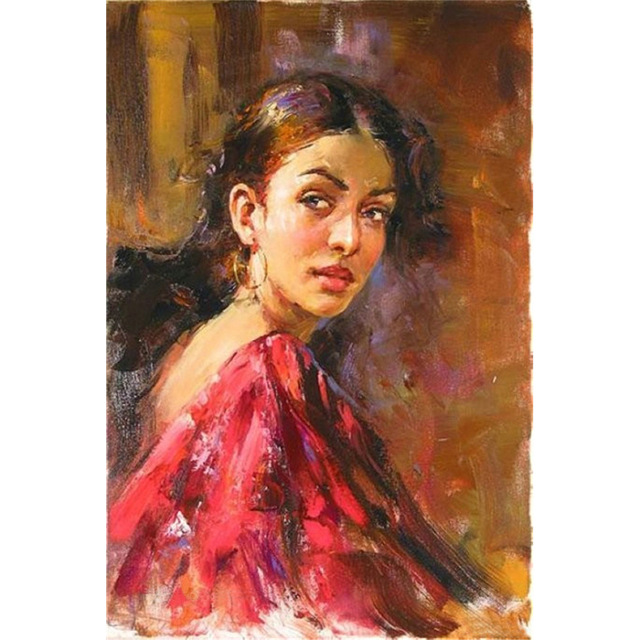 640x640 Fashion New Diamond Embroidery Beads Beautiful Indian Girl - Indian Girl Painting