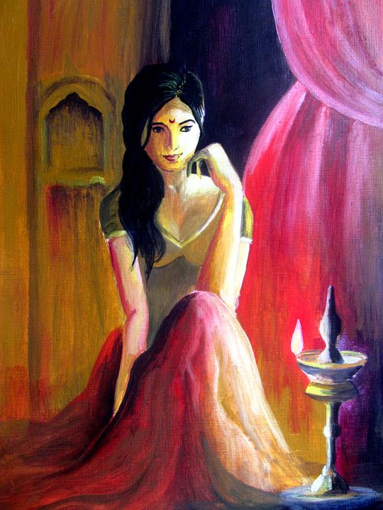 540x720 Indian Girl - Indian Girl Painting