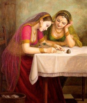 300x355 Indian Girls Painting Beauty In The Eyes Of The Beholder - Indian Girl Painting