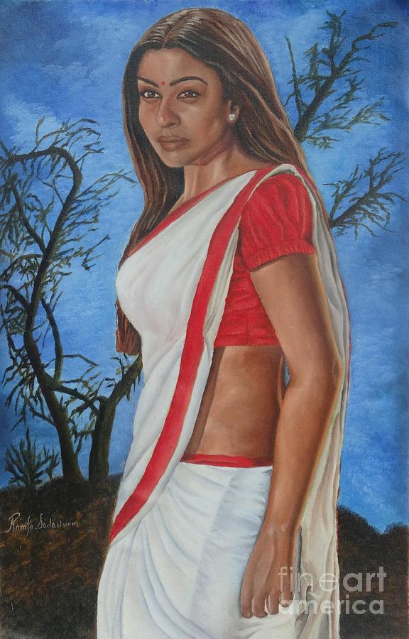 576x900 Traditional Indian Girl Painting By Ramya Sadasivam - Indian Girl Painting