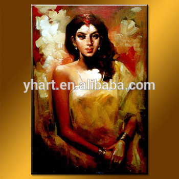 350x350 Wholesale Handmade Beautiful Indian Girl Wall Decoration Painting - Indian Girl Painting