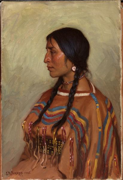 411x600 Blackfoot Indian Girl Smithsonian American Art Museum - Indian Girl Painting