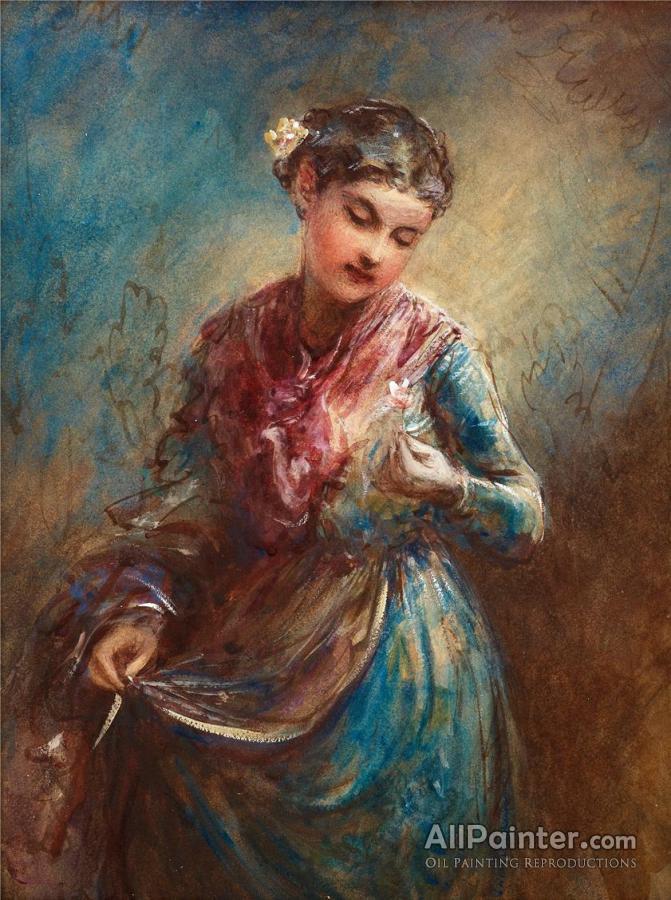 671x900 Egron Sillif Lundgren Indian Girl Oil Painting Reproductions - Indian Girl Painting