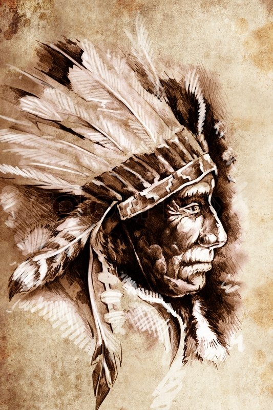 Indian Head Painting at PaintingValley.com | Explore collection of ...