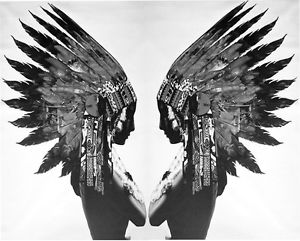 300x241 Indian Native Street Art Graffiti Painting Print Canvas Eagle Head - Indian Head Painting