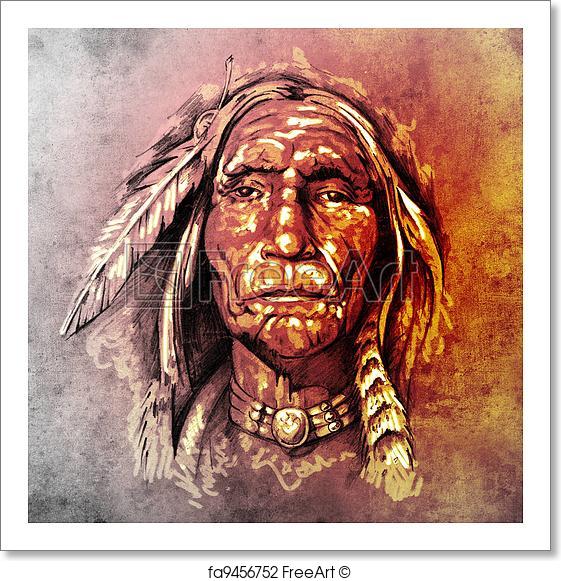 Indian Head Painting at PaintingValley.com | Explore collection of