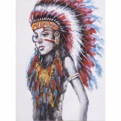 500x500 Painting Catori Indian Headdress 120 X 150cm Trade Me - Indian Headdress Painting