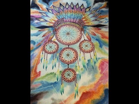 480x360 Indian Headdress Dreamcatcher~ - Indian Headdress Painting