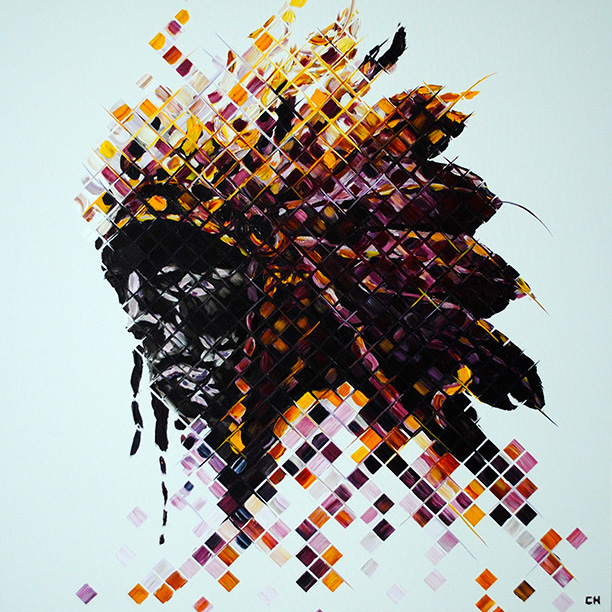 612x612 Indian Chief With Headdress - Indian Headdress Painting