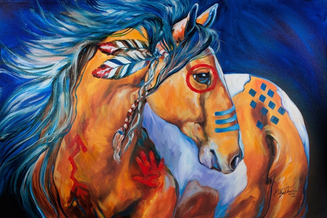 640x426 Bold Amp Brave Indian War Horse M Baldwin - Indian Horse Painting
