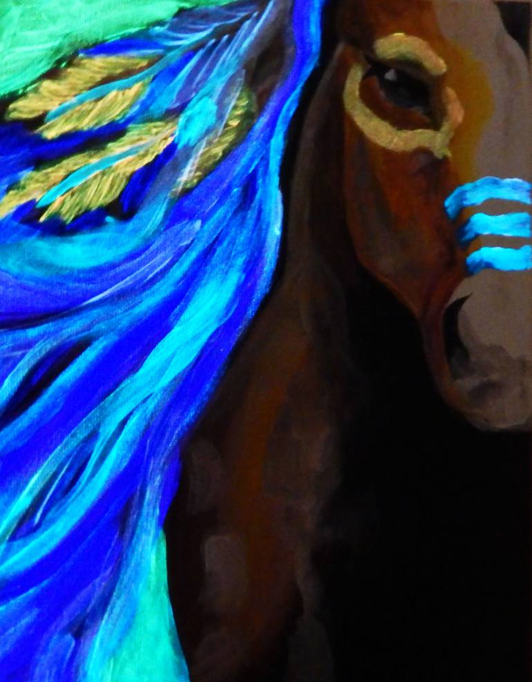 770x987 Saatchi Art Indian Horse Painting By Anja Curcic - Indian Horse Painting