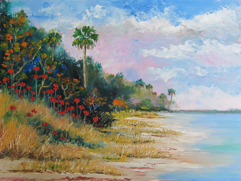 800x599 Lori's Stormy Art And Daily Paintings Daily Painting 1440 Beach - Indian Landscape Painting