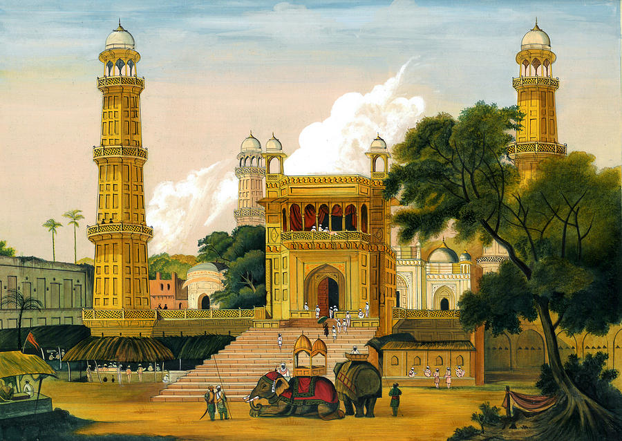 900x638 Mosque Muslim Art Islamic Paintings Landscape Painting Miniature - Indian Landscape Painting