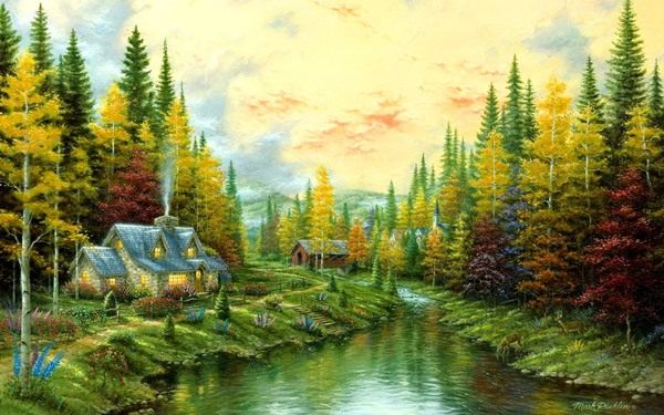 600x375 Online Shop Amazing Indian Summer Beautiful Nature Landscape - Indian Landscape Painting