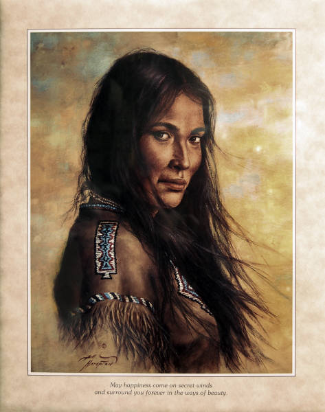 473x600 Leanin' Tree 16 X 20 Poster Skp541 Indian Maiden By Bill Hampton - Indian Maiden Painting