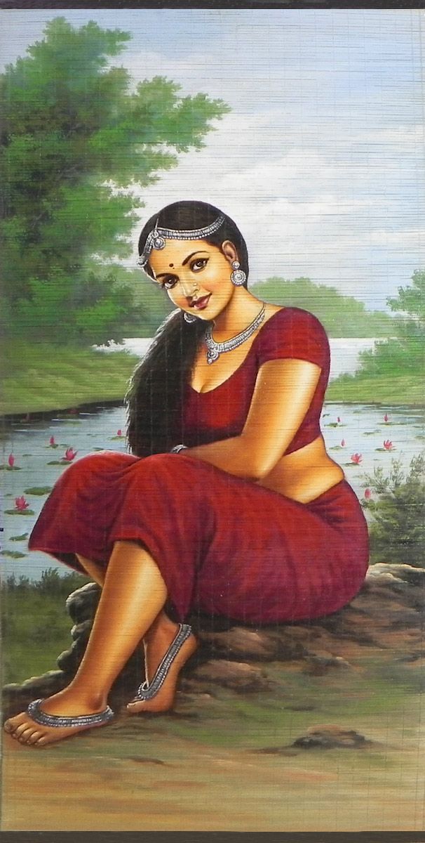 606x1200 A Beautiful Maiden - Indian Maiden Painting