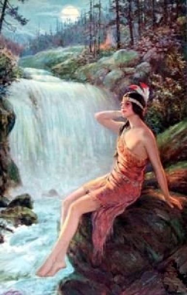 386x607 F. R. Harper (1876 1948) American Gallery - Indian Maiden Painting