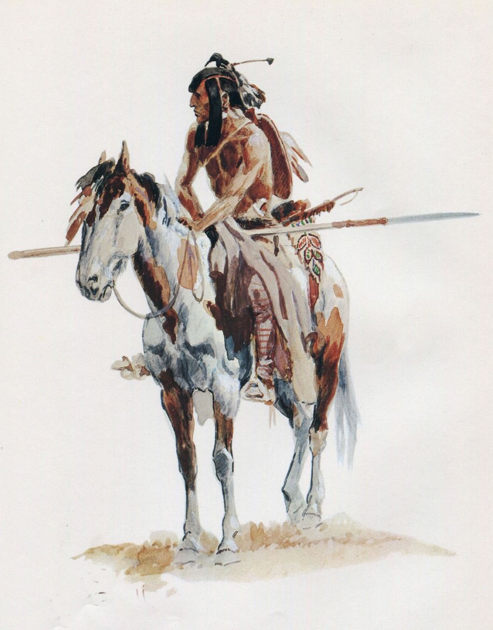 1000x1277 2015 Top Best Western Art Oil Painting 100% Handpainted American - Indian On A Horse Painting