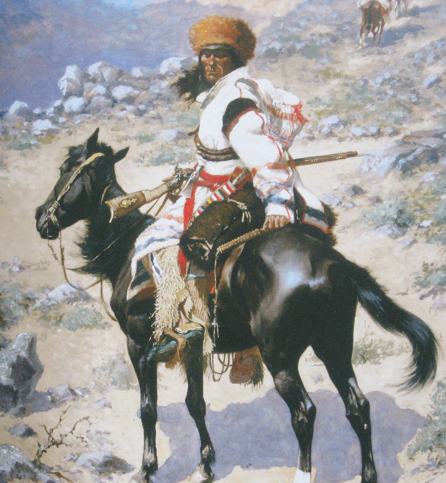 1878x2037 Arts Frederic Remington, Claude Lorrain - Indian On A Horse Painting