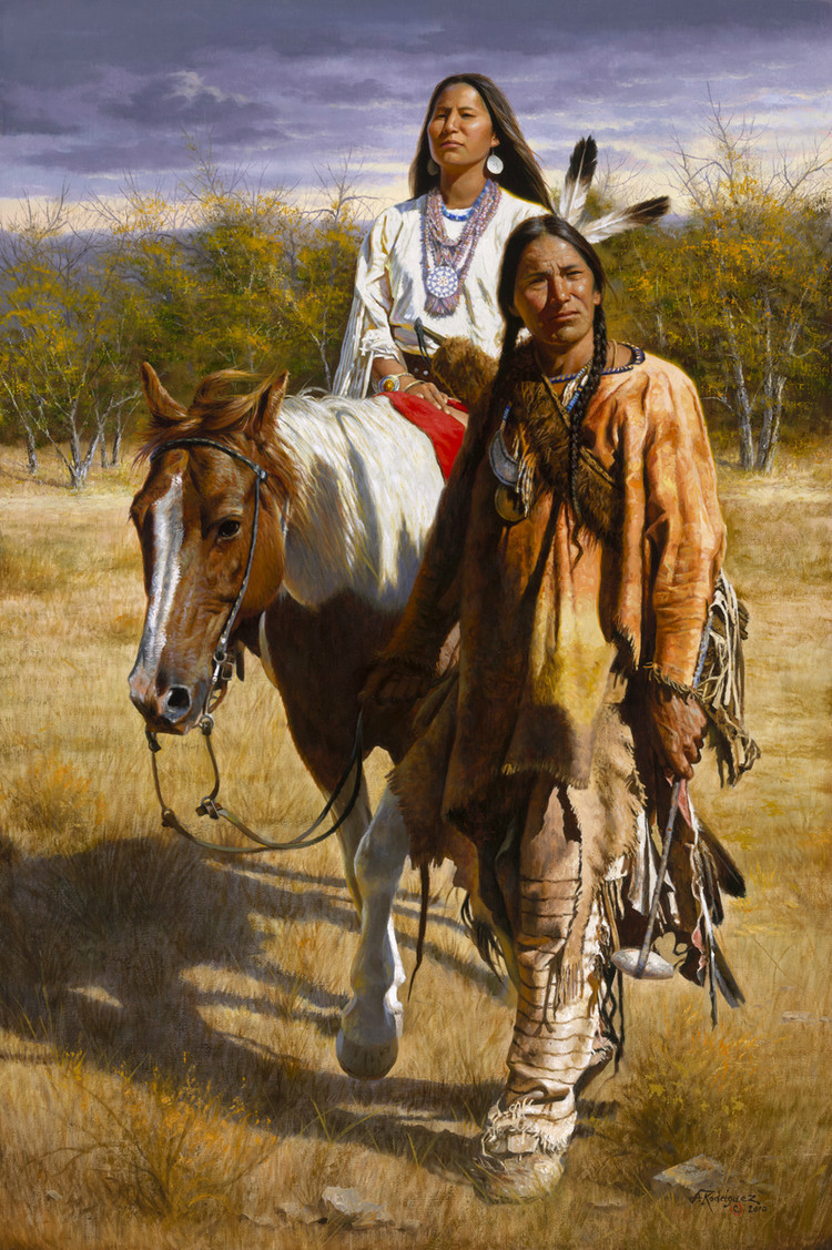 Indian On Horse Painting