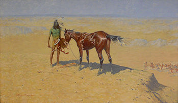 349x202 Frederic Remington - Indian On Horse Painting
