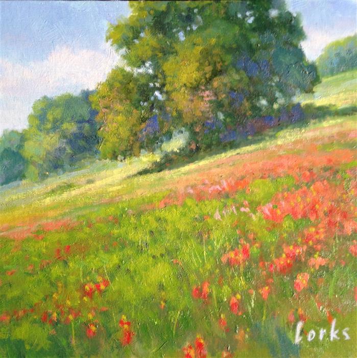 699x700 Indian Paintbrush Gonzales County By David Forks - Indian Paintbrush Painting