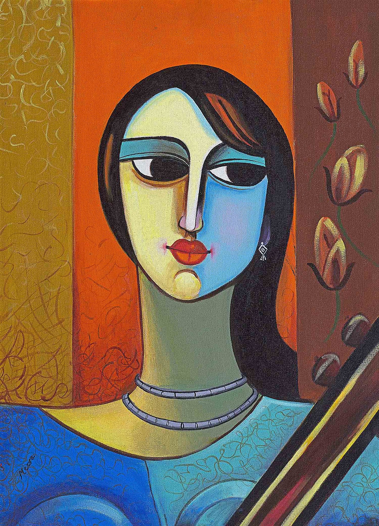 1477x2048 Indian Painting By Meera Gyanchand Hd Art Print On Canvas - Indian Painting