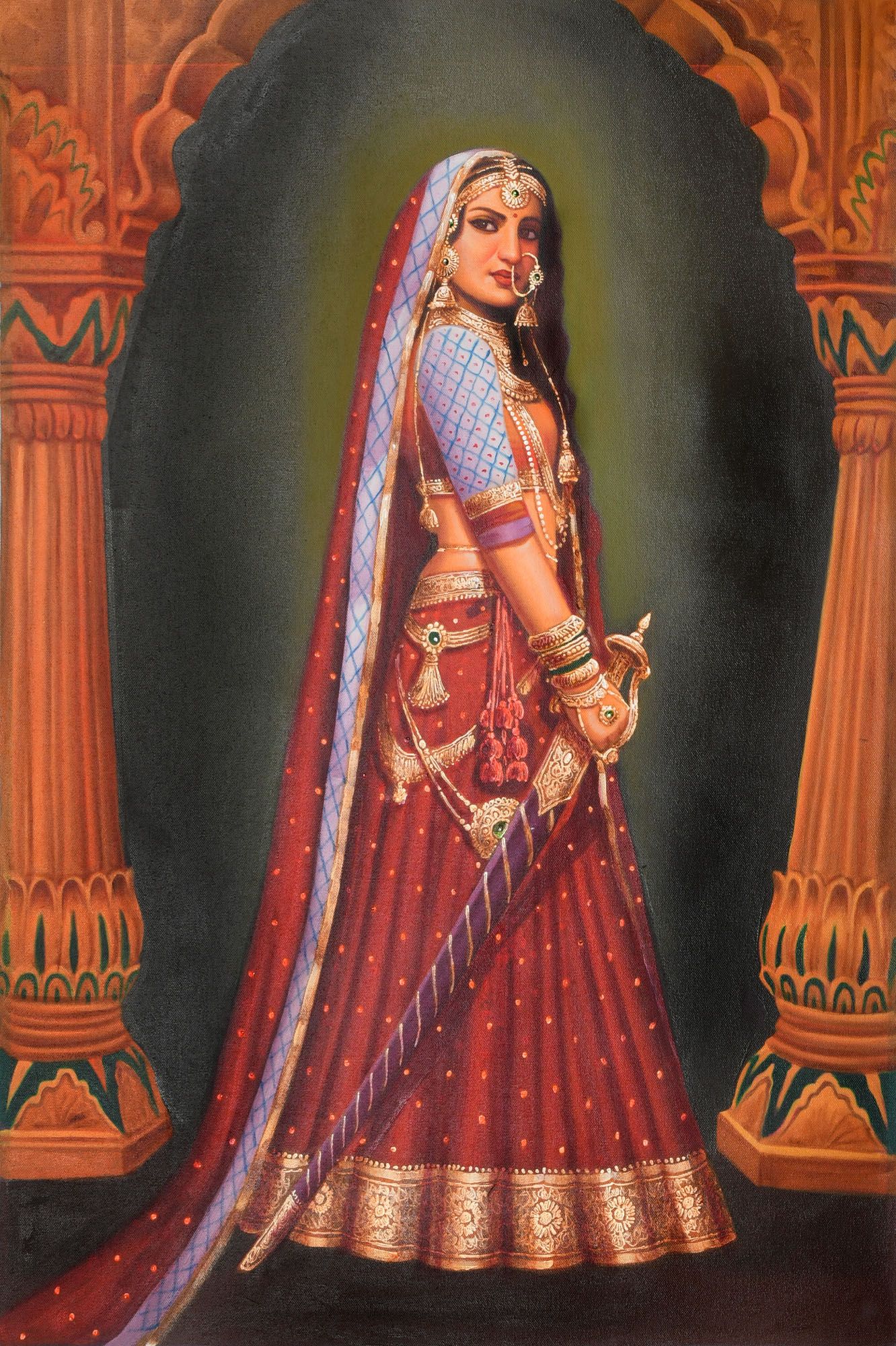 1332x2000 Lady With A Sword Unique Paintings, Indian Art - Indian Painting