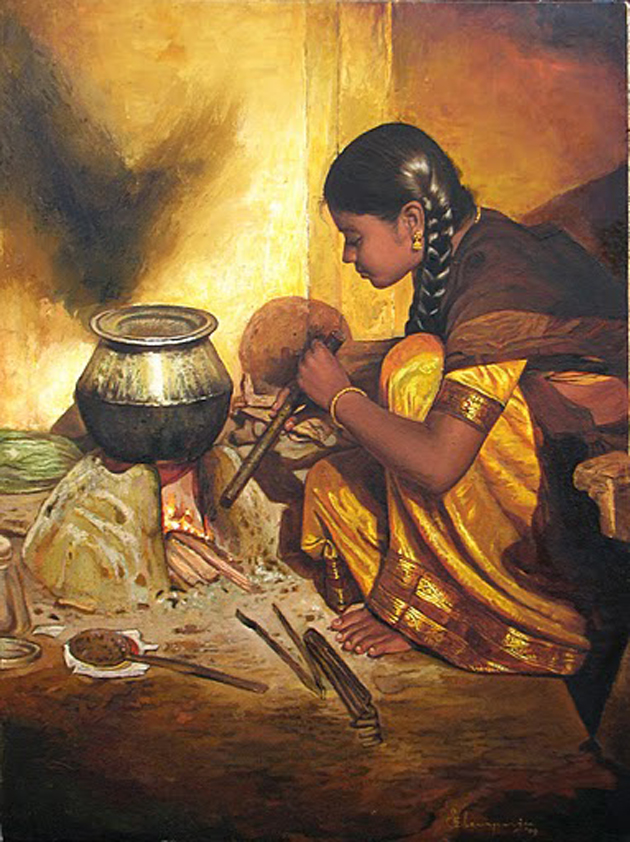 630x842 Indian Realistic Oil Paintings Oil Paintings Canvas Indian Artists - Indian Painting On Canvas