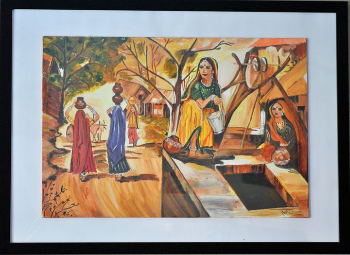 720x525 Indian Village Women - Indian Painting On Canvas
