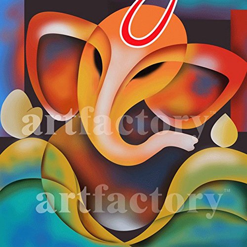 500x500 Art Factory Ganesha Canvas Painting Amazon.in Home Amp Kitchen - Indian Painting On Canvas