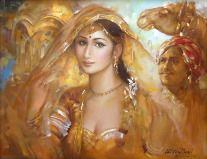 690x531 Figurative Art For Your Walls By Famous Indian Artists - Indian Painting Pictures