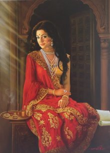 220x307 Poise By Artist Kamal Rao Photorealistic Art Oil Paintings - Indian Painting Pictures
