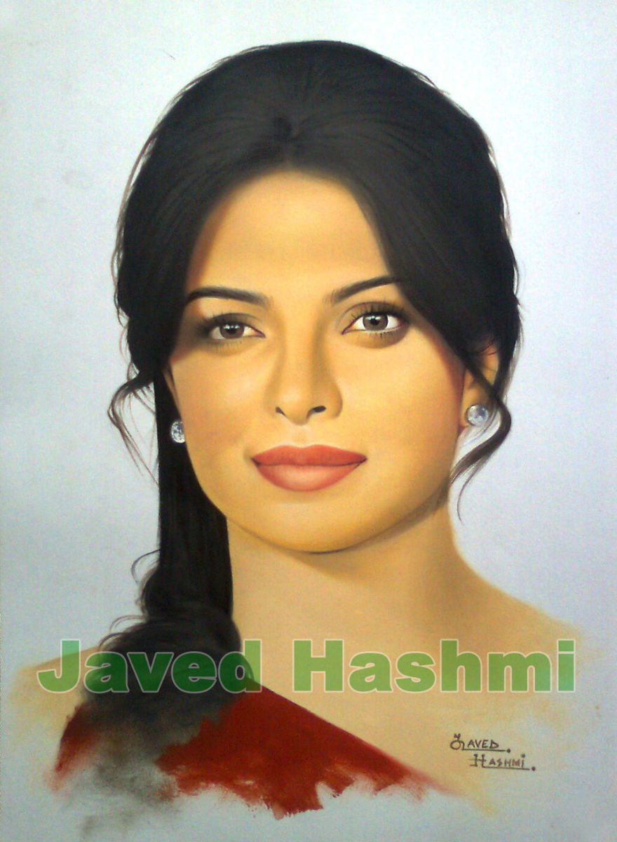 880x1200 Priyanka Chopra Oil Painting - Indian Portrait Painting