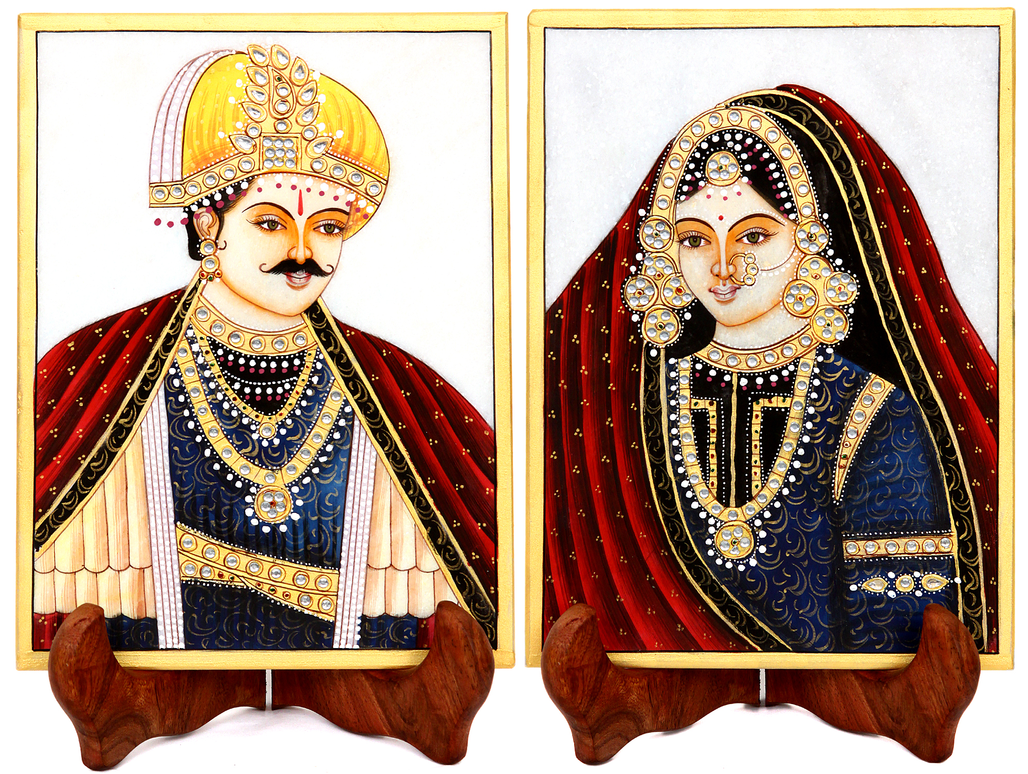 2000x1506 Prince And Princess (Embossed Painting) - Indian Princess Painting