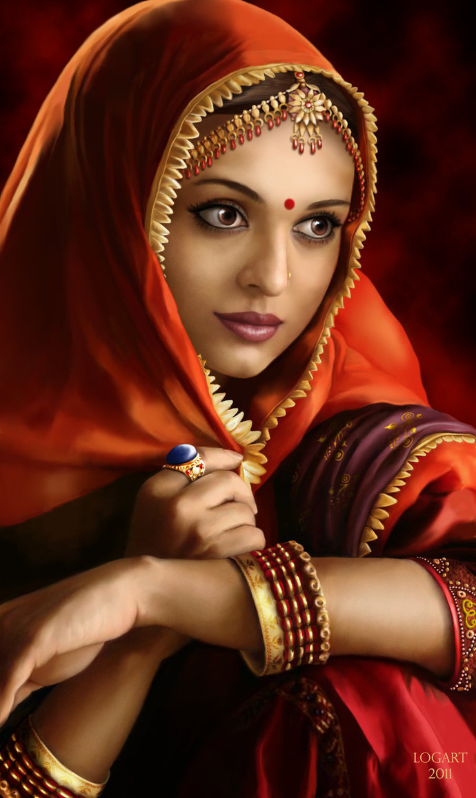 690x1156 Princess Rani. By Logartru - Indian Princess Painting